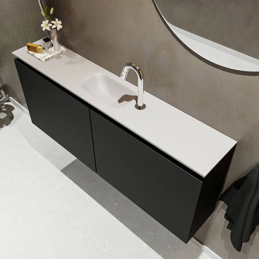 Mondiaz TURE Toiletmeubel 120x23x50cm met 1 kraangaten 2 deuren urban mat Wastafel Eden midden Solid Surface Wit FK75341055 - Foto 2