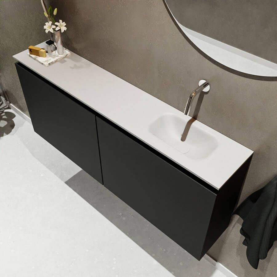 Mondiaz TURE Toiletmeubel 120x23x50cm met 0 kraangaten 2 deuren urban mat Wastafel Eden rechts Solid Surface Wit FK75341060 - Foto 2