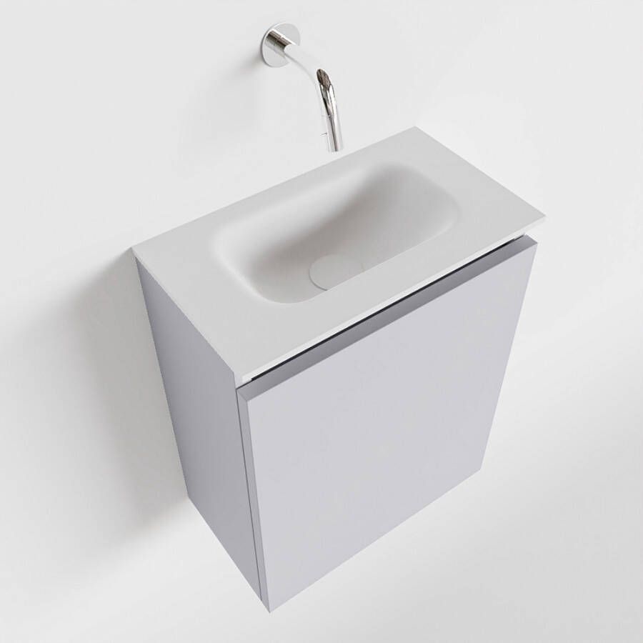 Mondiaz TURE Toiletmeubel 40x23x50cm met 0 kraangaten 1 deuren cale mat Wastafel Eden midden Solid Surface Wit FK75341242 - Foto 2
