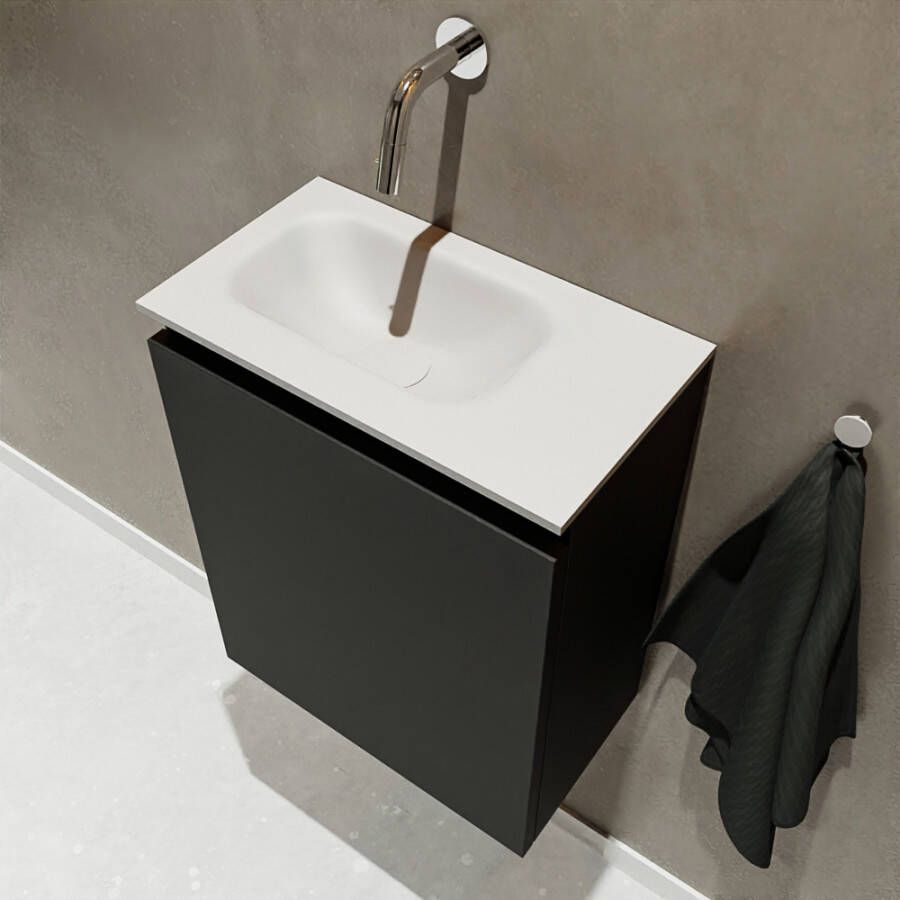 Mondiaz TURE Fonteinset 40x23x50cm 0 kraangaten 1 deur urban mat Wasbak links Solid Surface Wit FK75341034 - Foto 2