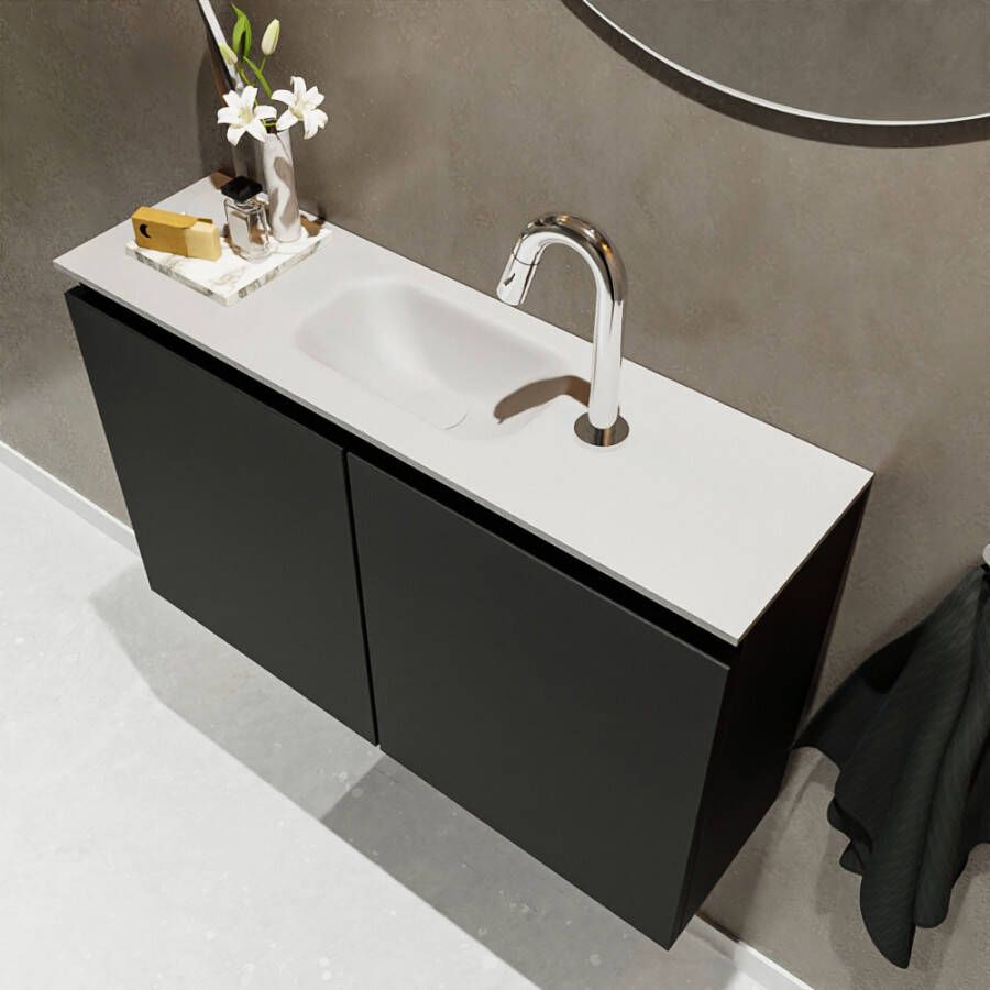 Mondiaz Ture fonteinmeubel 80cm Urban Eden wastafel Talc midden met 1 kraangat