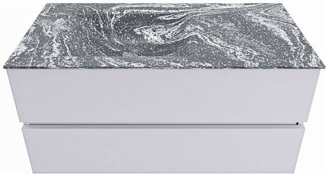 Mondiaz VICA-DLUX 100cm badmeubel onderkast Cale 2 lades. Inbouw wastafel CLOUD links zonder kraangat kleur Lava. - Foto 2