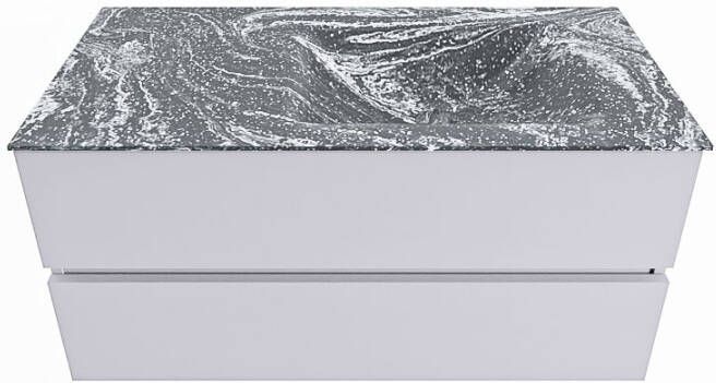 Mondiaz VICA-DLUX 100cm badmeubel onderkast Cale 2 lades. Inbouw wastafel CLOUD rechts 1 kraangat kleur Lava. - Foto 2