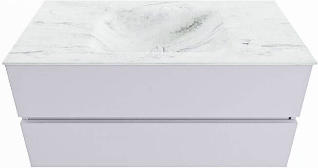 Mondiaz Vica Dlux badmeubel 100cm Cale Cloud wastafel Opalo midden met 1 kraangat