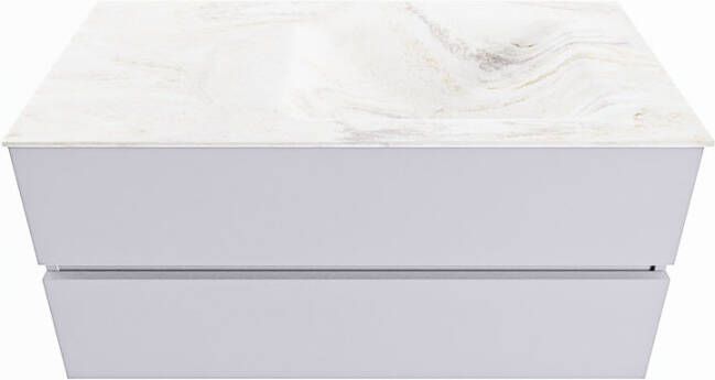 Mondiaz VICA-DLUX 100cm badmeubel onderkast Cale 2 lades. Inbouw wastafel CLOUD rechts zonder kraangat kleur Ostra. - Foto 2