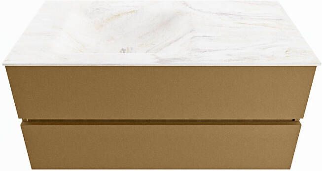 Mondiaz VICA-DLUX 100cm badmeubel onderkast Oro 2 lades. Inbouw wastafel CLOUD links zonder kraangat kleur Ostra. - Foto 2