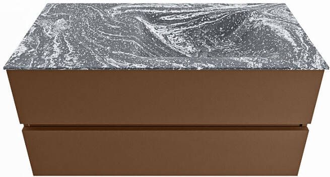 Mondiaz Vica Dlux badmeubel 100cm Rust Cloud wastafel Lava rechts zonder kraangat