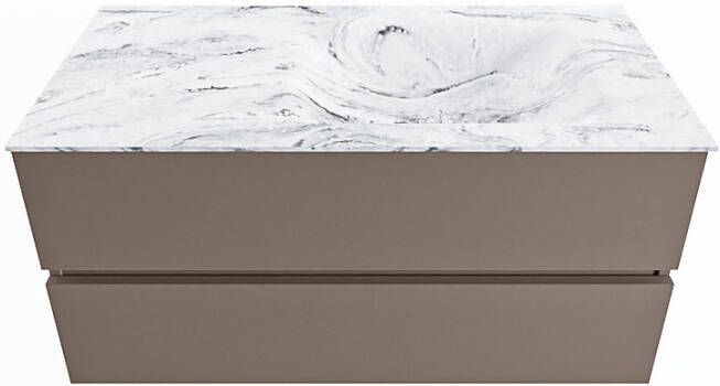 Mondiaz Vica Dlux badmeubel 100cm Smoke Cloud wastafel Glace rechts met 1 kraangat