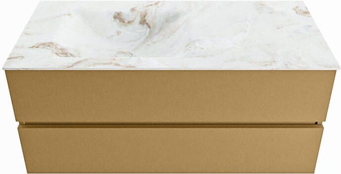 Mondiaz Vica Dlux badmeubel 110cm Oro Cloud wastafel Frappe links met 1 kraangat