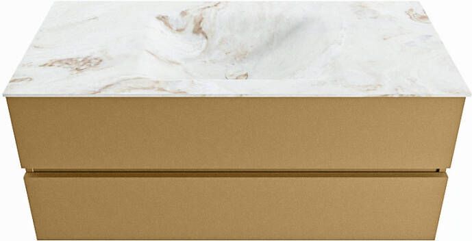 Mondiaz Vica Dlux badmeubel 110cm Oro Cloud wastafel Frappe midden zonder kraangat