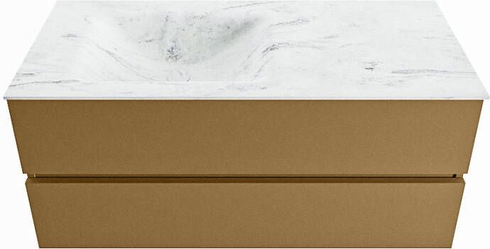 Mondiaz Vica Dlux badmeubel 110cm Oro Cloud wastafel Opalo links met 1 kraangat
