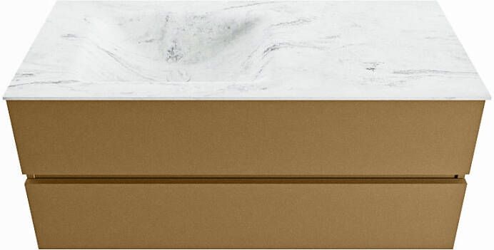 Mondiaz Vica Dlux badmeubel 110cm Oro Cloud wastafel Opalo links zonder kraangat