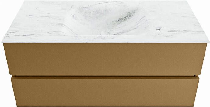 Mondiaz Vica Dlux badmeubel 110cm Oro Cloud wastafel Opalo midden zonder kraangat