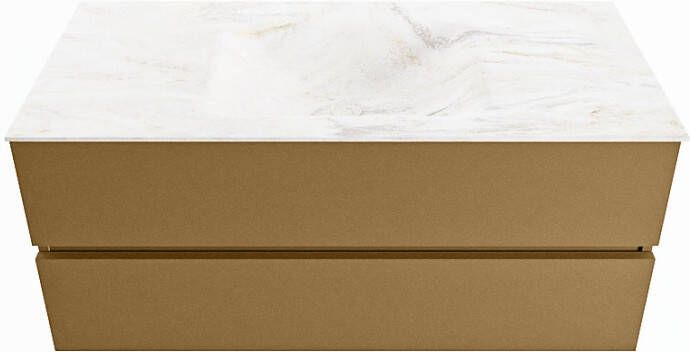 Mondiaz Vica Dlux badmeubel 110cm Oro Cloud wastafel Ostra midden met 1 kraangat