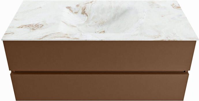 Mondiaz Vica Dlux badmeubel 110cm Rust Cloud wastafel Frappe midden zonder kraangat
