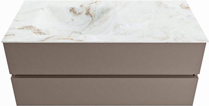 Mondiaz Vica Dlux badmeubel 110cm Smoke Cloud wastafel Frappe links zonder kraangat
