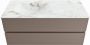 Mondiaz VICA-DLUX 110cm badmeubel onderkast Smoke 2 lades. Inbouw wastafel CLOUD links zonder kraangat kleur Frappe. - Thumbnail 2