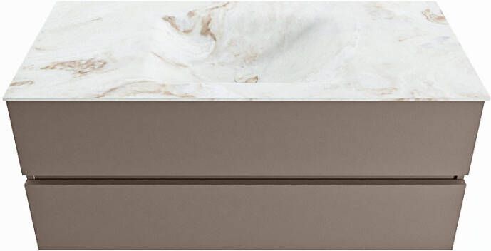 Mondiaz Vica Dlux badmeubel 110cm Smoke Cloud wastafel Frappe midden zonder kraangat