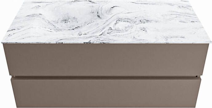 Mondiaz Vica Dlux badmeubel 110cm Smoke Cloud wastafel Glace links zonder kraangat