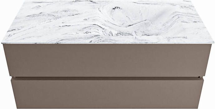 Mondiaz Vica Dlux badmeubel 110cm Smoke Cloud wastafel Glace rechts met 1 kraangat