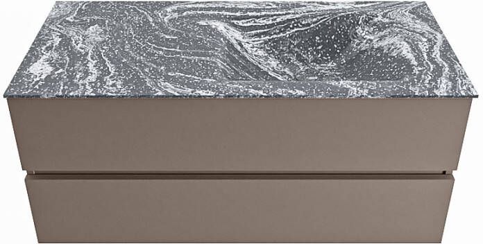 Mondiaz Vica Dlux badmeubel 110cm Smoke Cloud wastafel Lava rechts met 1 kraangat