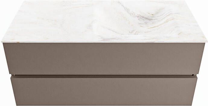 Mondiaz Vica Dlux badmeubel 110cm Smoke Cloud wastafel Ostra rechts zonder kraangat