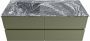 Mondiaz VICA-DLUX 120cm badmeubel onderkast Army 4 lades. Inbouw wastafel CLOUD links 1 kraangat kleur Lava. - Thumbnail 2