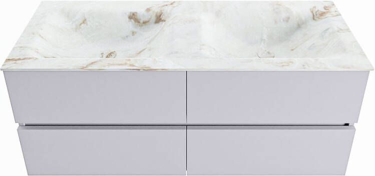 Mondiaz Vica Dlux badmeubel 120cm Cale Cloud wastafel Frappe dubbel zonder kraangat