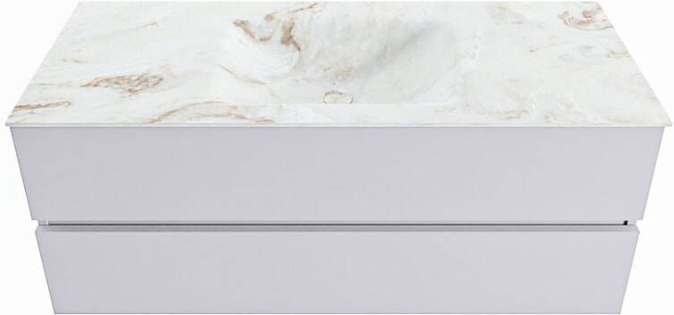 Mondiaz Vica Dlux badmeubel 120cm Cale Cloud wastafel Frappe midden zonder kraangat