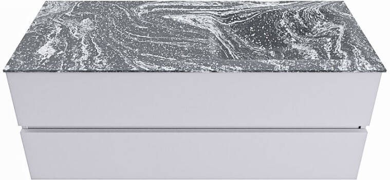 Mondiaz VICA-DLUX 120cm badmeubel onderkast Cale 2 lades. Inbouw wastafel CLOUD rechts zonder kraangat kleur Lava. - Foto 2