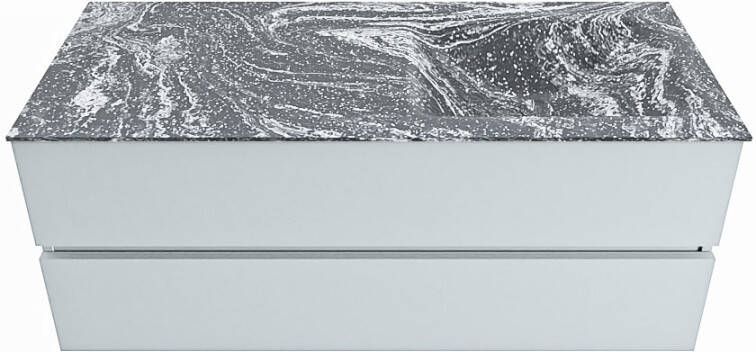 Mondiaz VICA-DLUX 120cm badmeubel onderkast Clay 2 lades. Inbouw wastafel CLOUD rechts 1 kraangat kleur Lava.