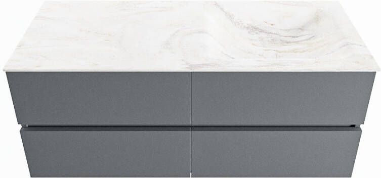 Mondiaz Vica Dlux badmeubel 120cm Plata Cloud wastafel Ostra rechts met 1 kraangat