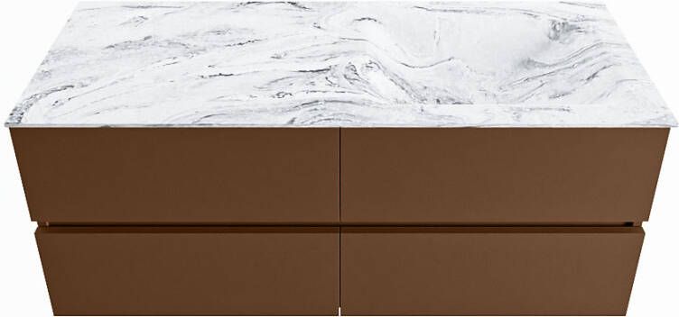 Mondiaz Vica Dlux badmeubel 120cm Rust Cloud wastafel Glace rechts met 1 kraangat