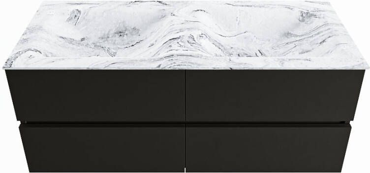 Mondiaz Vica Dlux badmeubel 120cm Urban Cloud wastafel Glace dubbel met 2 kraangaten