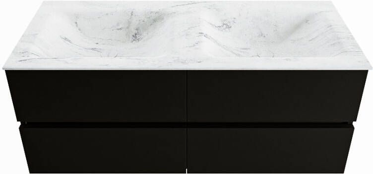 Mondiaz Vica Dlux badmeubel 120cm Urban Cloud wastafel Opalo dubbel zonder kraangat