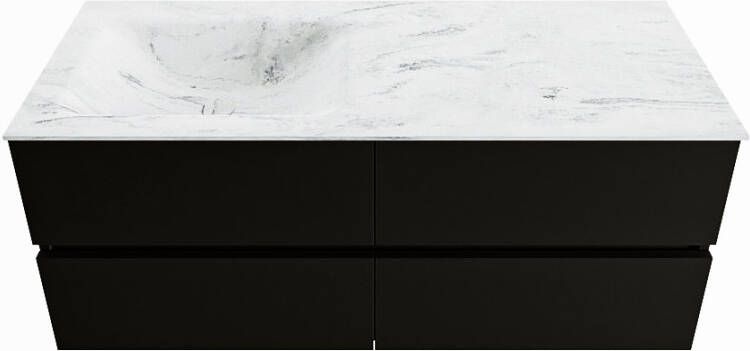 Mondiaz Vica Dlux badmeubel 120cm Urban Cloud wastafel Opalo links zonder kraangat
