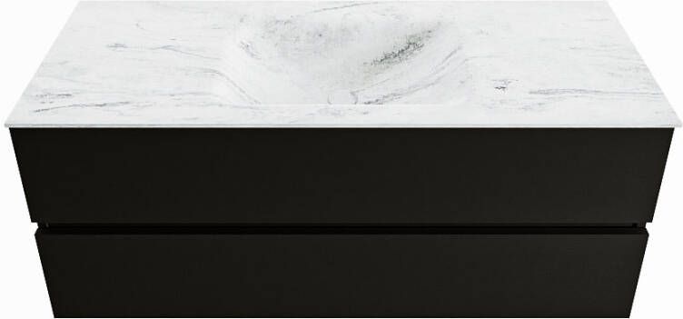 Mondiaz Vica Dlux badmeubel 120cm Urban Cloud wastafel Opalo midden zonder kraangat