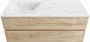 Mondiaz VICA-DLUX 120cm badmeubel onderkast Washed Oak 2 lades. Inbouw wastafel CLOUD links 1 kraangat kleur Opalo. - Thumbnail 2