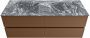 Mondiaz VICA-DLUX 130cm badmeubel onderkast Rust 4 lades. Inbouw wastafel CLOUD dubbel zonder kraangat kleur Lava. - Thumbnail 2