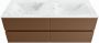 Mondiaz VICA-DLUX 130cm badmeubel onderkast Rust 4 lades. Inbouw wastafel CLOUD dubbel zonder kraangat kleur Opalo. - Thumbnail 2