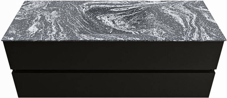 Mondiaz Vica Dlux badmeubel 130cm Urban Cloud wastafel Lava midden zonder kraangat