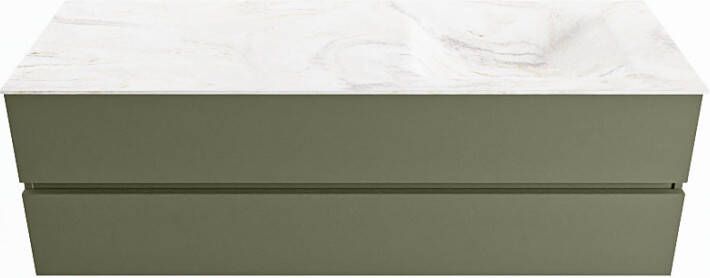 Mondiaz VICA-DLUX 150cm badmeubel onderkast Army 2 lades. Inbouw wastafel CLOUD rechts zonder kraangat kleur Ostra. - Foto 2