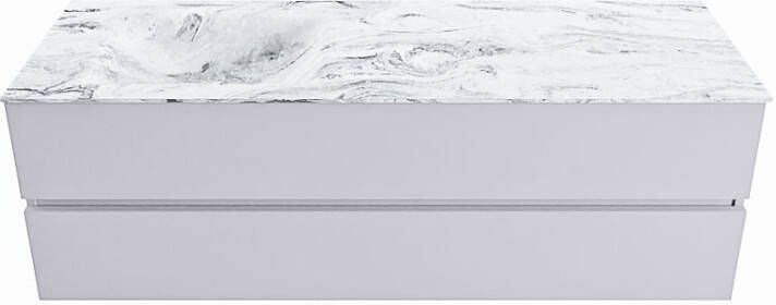 Mondiaz VICA-DLUX 150cm badmeubel onderkast Cale 2 lades. Inbouw wastafel CLOUD links 1 kraangat kleur Glace. - Foto 2