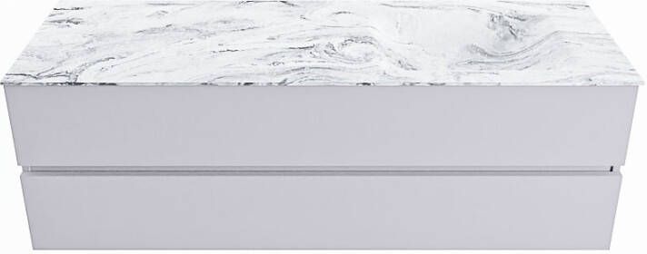 Mondiaz VICA-DLUX 150cm badmeubel onderkast Cale 2 lades. Inbouw wastafel CLOUD rechts zonder kraangat kleur Glace. - Foto 2