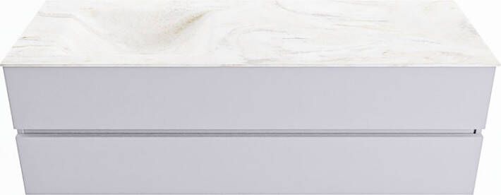 Mondiaz Vica Dlux badmeubel 150cm Cale Cloud wastafel Ostra links zonder kraangat