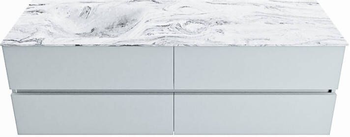 Mondiaz VICA-DLUX 150cm badmeubel onderkast Clay 4 lades. Inbouw wastafel CLOUD links 1 kraangat kleur Glace. - Foto 2