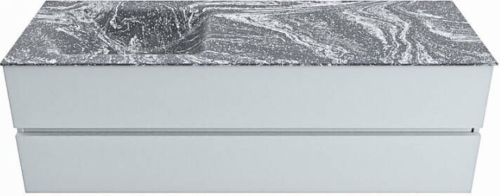 Mondiaz Vica Dlux badmeubel 150cm Clay Cloud wastafel Lava links met 1 kraangat