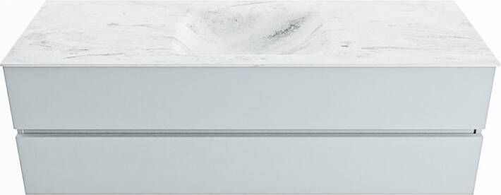 Mondiaz Vica Dlux badmeubel 150cm Clay Cloud wastafel Opalo midden zonder kraangat