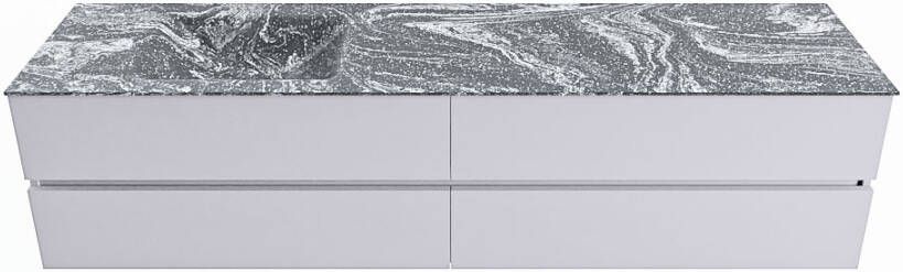 Mondiaz VICA-DLUX 200cm badmeubel onderkast Cale 4 lades. Inbouw wastafel CLOUD links 1 kraangat kleur Lava.