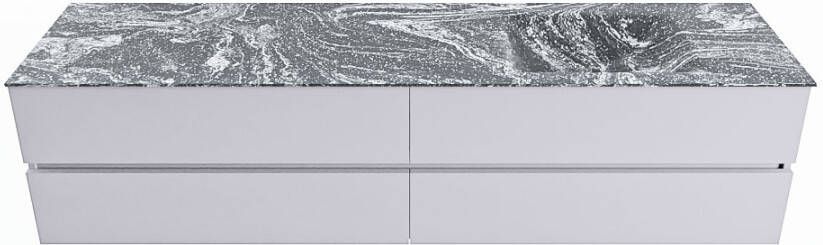 Mondiaz VICA-DLUX 200cm badmeubel onderkast Cale 4 lades. Inbouw wastafel CLOUD rechts 1 kraangat kleur Lava.